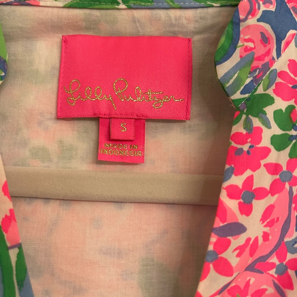 Floral Tiered V-Neck Mini Dress in Pink & Green - Picture 5 of 6